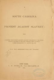 Front cover of A South Carolina protest against slavery by Henry Laurens