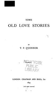 Cover of Some old love stories by T. P. O'Connor