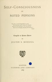 Front cover of Self-consciousness of noted persons by Justin S. Morrill