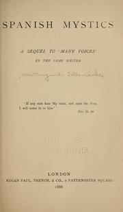Front cover of Spanish mystics by Mrs Marguerite Tollemache