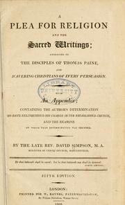 Front cover of A plea for religion and the sacred writings by Simpson, David