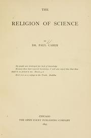 Front cover of The religion of science by Paul Carus