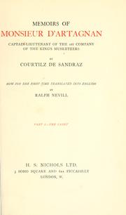 Front cover of Memoirs of Monsieur d'Artagnan by Gatien Courtilz de Sandras