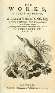Front cover of The works in verse and prose, of William Shenstone .. by William Shenstone