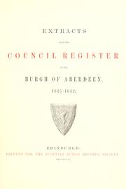 Front cover of Extracts from the Council register of the burgh of Aberdeen by Aberdeen (Scotland)