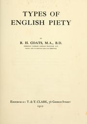 Front cover of Types of English piety by Robert Hay Coats