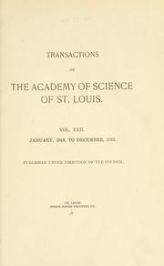 Front cover of Transactions of the Academy of Science of Saint Louis by Academy of Science of St. Louis.