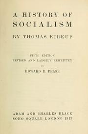 Front cover of A history of socialism by Thomas Kirkup