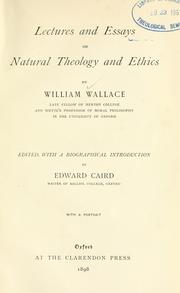Front cover of Lectures and essays on natural theology and ethics by William Wallace