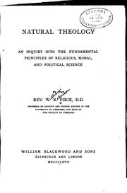 Front cover of Natural theology by W. R. Pirie