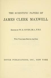 Front cover of The scientific papers of James Clerk Maxwell by James Clerk Maxwell