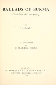 Front cover of Ballads of Burma by Oolay.