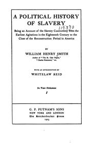 Front cover of A political history of slavery by William Henry Smith