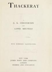 Cover of Thackeray by Gilbert Keith Chesterton