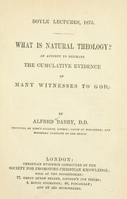 Front cover of What is natural theology? by Barry, Alfred