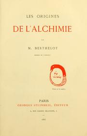 Front cover of Les origines de l'alchemie by M. Berthelot