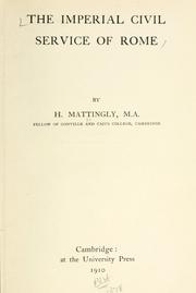 Front cover of The imperial civil service of Rome by Harold Mattingly