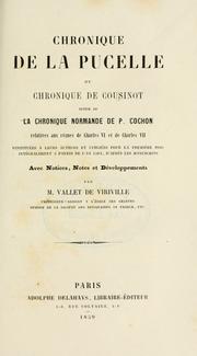 Front cover of Chronique de la Pucelle by Cousinot, Guillaume de Montreuil
