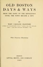 Front cover of Old Boston days & ways by Mary Caroline Crawford