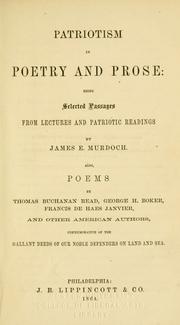 Front cover of Patriotism in poetry and prose by James Edward Murdoch