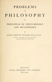 Front cover of Problems of philosophy by James Hervey Hyslop