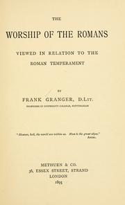 Front cover of The worship of the Romans by Granger, Frank Stephen