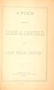 Front cover of A poem in memoria of James A. Garfield by John Wesley Crouter