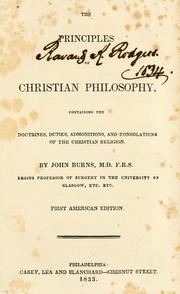 Front cover of The principles of Christian philosophy by John Burns