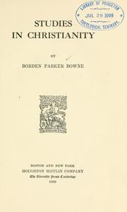 Front cover of Studies in Christianity by Bowne, Borden Parker