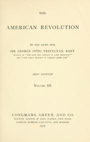 Cover of The American Revolution by George Otto Trevelyan