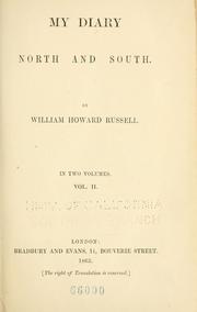 Front cover of My diary North and South by Sir William Howard Russell