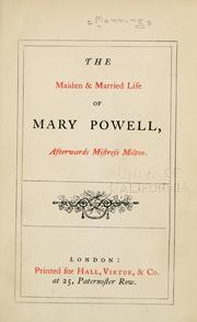 Front cover of The maiden & married life of Mary Powell by Anne Manning