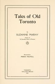 Front cover of Tales of old Toronto by Suzanne Marny