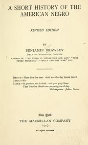 Front cover of A short history of the American negro by Brawley, Benjamin Griffith