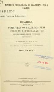 Cover of Minority franchising by United States. Congress. House. Committee on Small Business.