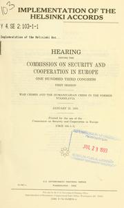 Front cover of Implementation of the Helsinki accords by United States. Congress. Commission on Security and Cooperation in Europe
