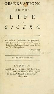 Cover of Observations on the life of Cicero by Lyttelton, George Lyttelton Baron