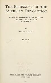 Front cover of The beginnings of the American Revolution by Ellen Chase