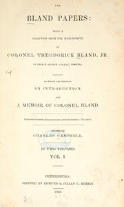 Cover of The Bland papers by Bland, Theodorick