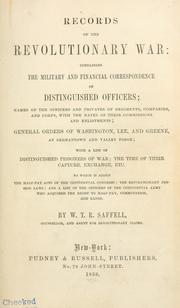 Front cover of Records of the revolutionary war by William Thomas Roberts Saffell