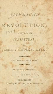 Front cover of The American revolution by Richard Snowden