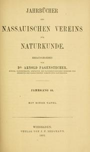 Front cover of Jahrbücher des Nassauischen Vereins für Naturkunde by Nassauischer Verein für Naturkunde.