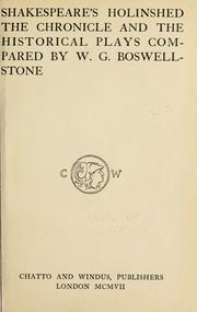 Front cover of Shakespeare's Holinshed by Raphael Holinshed
