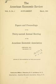 Cover of The American economic review by American Economic Association