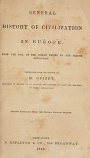 Cover of General history of civilization in Europe by François Guizot