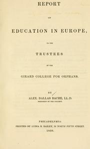 Front cover of Report on education in Europe by Alexander Dallas Bache