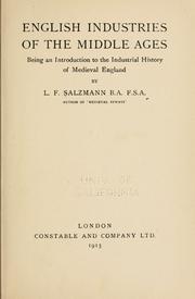 Cover of English industries of the Middle Ages by Salzman, L. F.