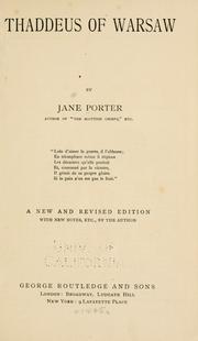 Front cover of Thaddeus of Warsaw by Jane Porter