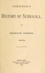 Front cover of Johnson's history of Nebraska by Harrison Johnson