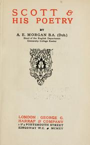 Cover of Scott & his poetry by A. E. Morgan